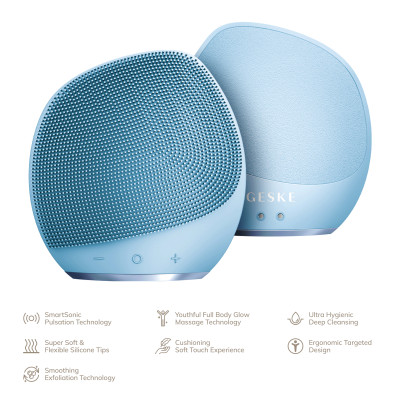 Ультразвукова щітка для тіла та інтенсивний пілінг GESKE Sonic Body Brush&Intensive Exfoliator 7 в 1 aquamarine