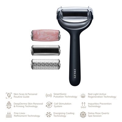 Ролер для голкової мезотерапії обличчя та тіла GESKE MicroNeedle Face&Body Roller black