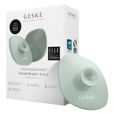 Щітка для обличчя GESKE Facial Brush 4 в 1 з тримачем green