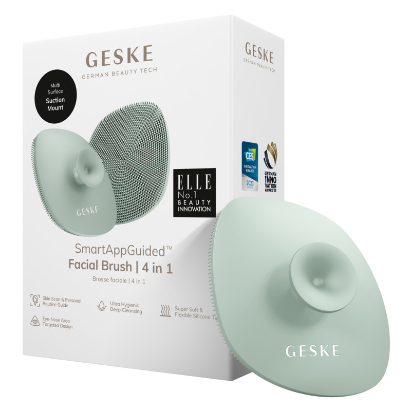 Щітка для обличчя GESKE Facial Brush 4 в 1 з тримачем green