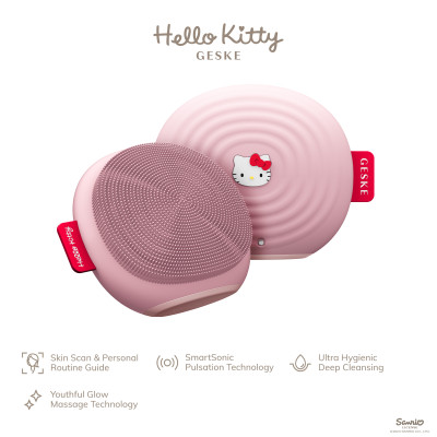 Електронна ультразвукова щітка для обличчя GESKE Sonic Facial Brush by Hello Kitty pink