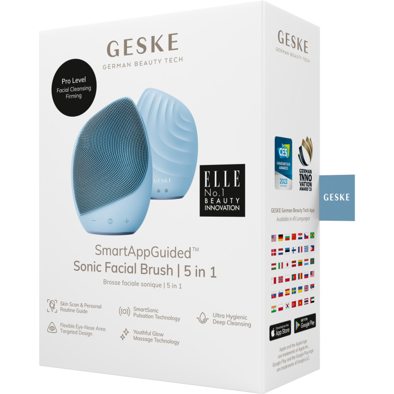 Електронна ультразвукова щітка для обличчя GESKE Sonic Facial Brush 5 в 1 aquamarine