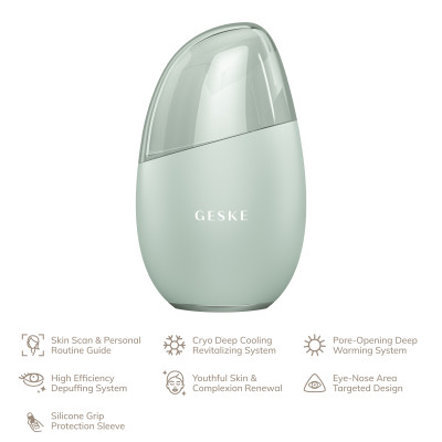 Масажер для обличчя GESKE Cool&Warm Eye and Face Massager 7 в 1 green