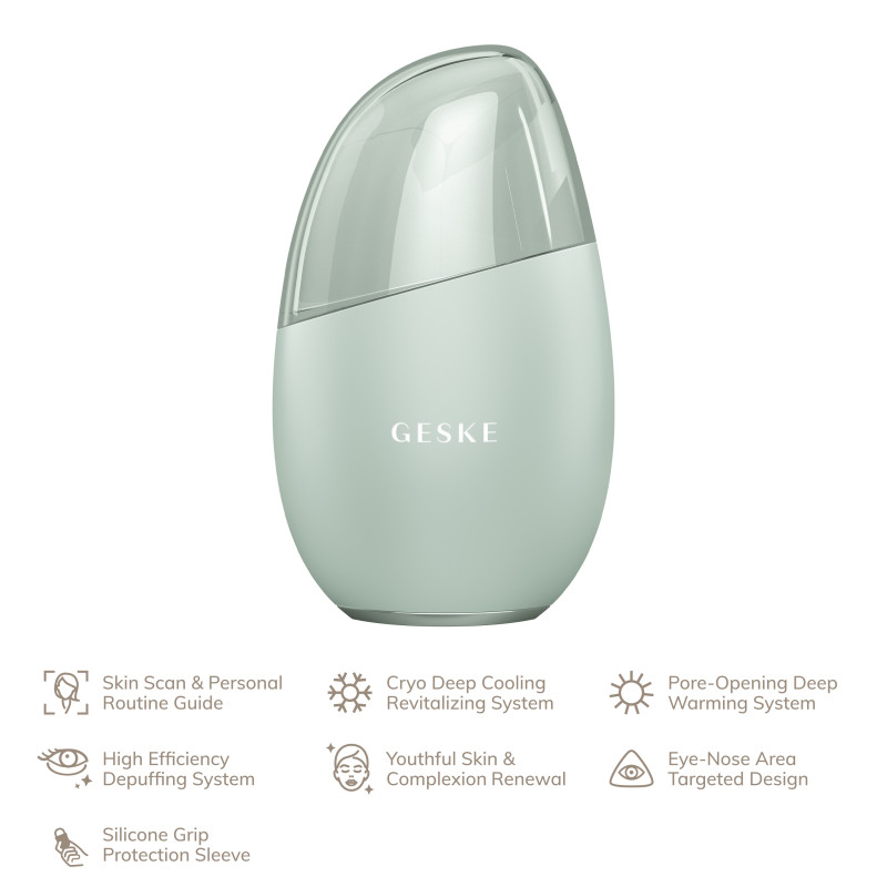 Масажер для обличчя GESKE Cool&Warm Eye and Face Massager 7 в 1 green
