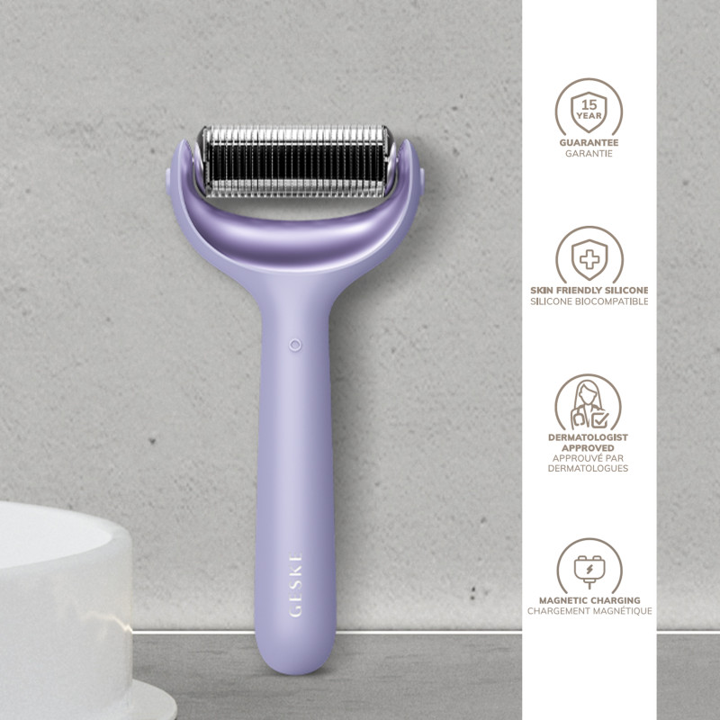 Ролер для голкової мезотерапії обличчя та тіла GESKE MicroNeedle Face&Body Roller 9 в 1 purple