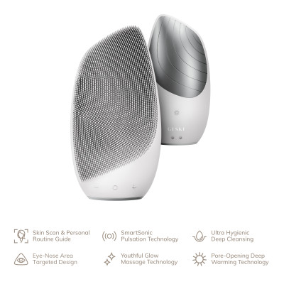 Електронна звукова термощітка для обличчя GESKE Sonic Thermo Facial Brush 6 в 1 white