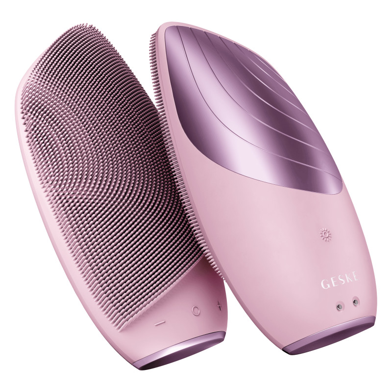 Електронна звукова термощітка для обличчя GESKE Sonic Thermo Facial Brush 6 в 1 pink