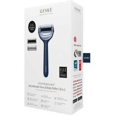 Електронний ролер для обличчя та тіла з мікроголками GESKE MicroNeedle Face&Body Roller 8 в 1 midnight