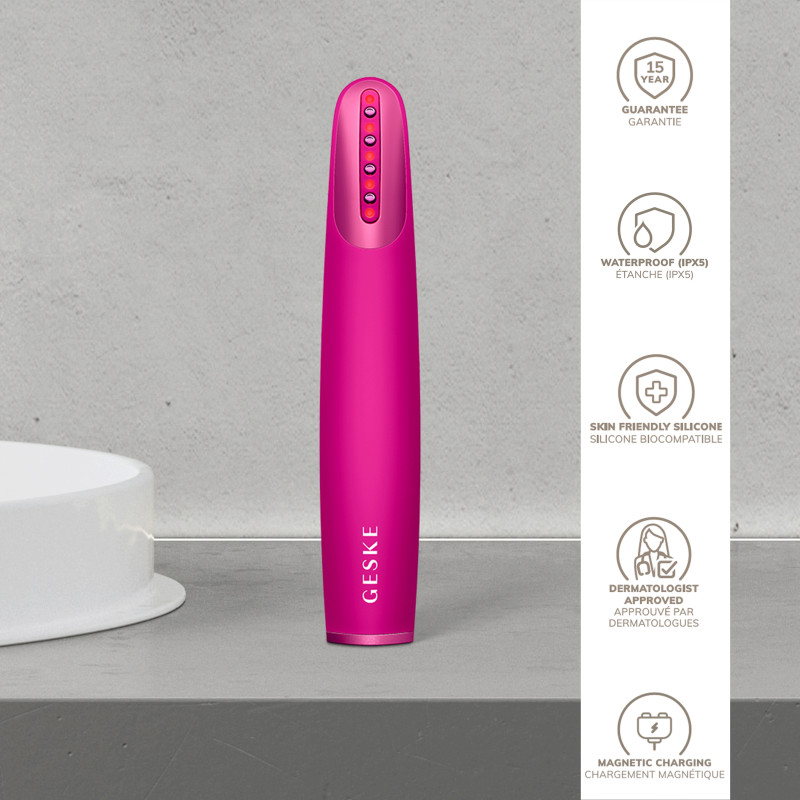 Пристрій для зміцнення і тонізації шкіри обличчя GESKE Skin Firming Wand 7 в 1 magenta