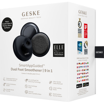 Набір для догляду за стопами з ручкою GESKE Dual Foot Smoothener 9 в 1 black