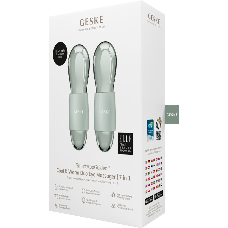 Подвійний масажер для очей GESKE Cool&Warm Duo Eye Massager 7 в 1 green