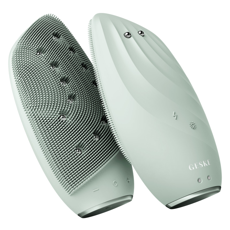 Очищувальна щітка для обличчя GESKE Sonic Thermo Facial Brush&Face-Lifter green