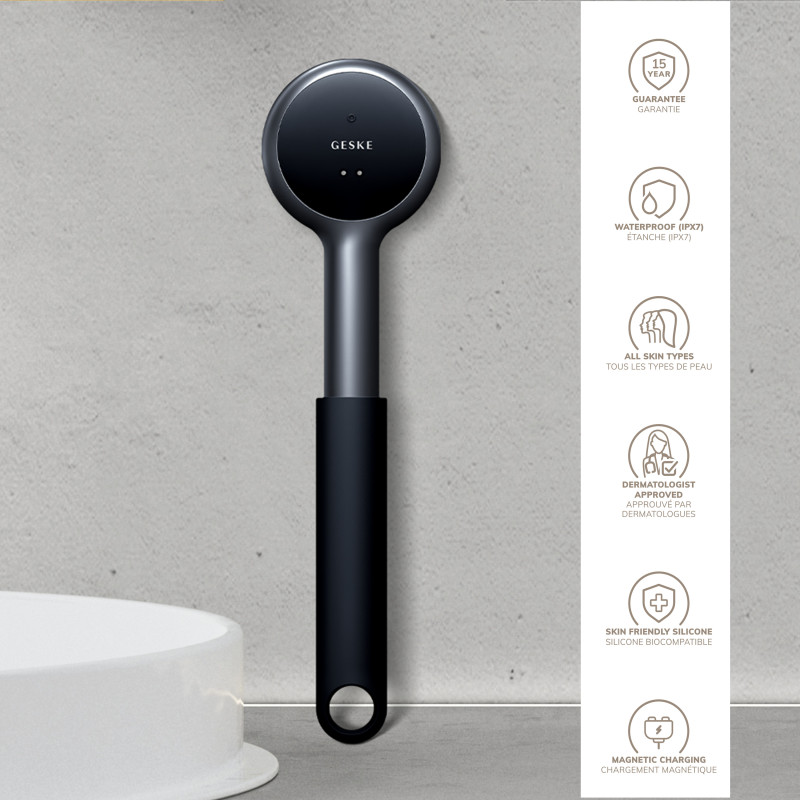 Звукова світлодіодна щітка для всього тіла GESKE Sonic LED Full-Body Brush&Intensive Exfoliator black