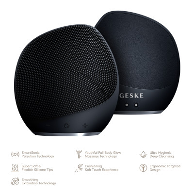 Ультразвукова щітка для тіла та інтенсивний пілінг GESKE Sonic Body Brush&Intensive Exfoliator black