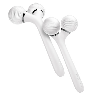 Електронний ультразвуковий ролик для обличчя та тіла GESKE Sonic Facial&Body Roller 4 в 1 white