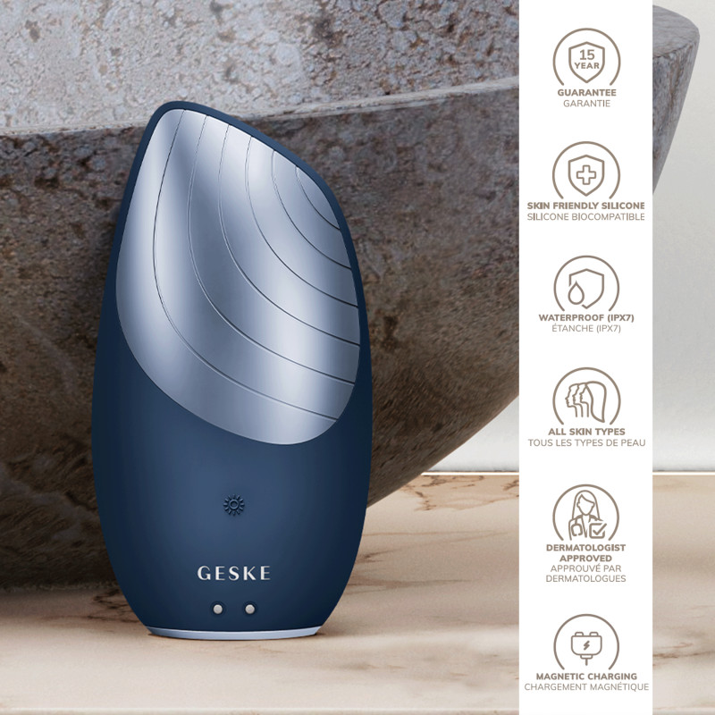 Електронна звукова термощітка для обличчя GESKE Sonic Thermo Facial Brush 6 в 1 midnight