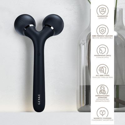 Електронний ультразвуковий ролик для обличчя та тіла GESKE Sonic Facial&Body Roller 4 в 1 black