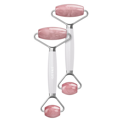 Ролер-масажер для обличчя та тіла з рожевим кварцом GESKE SmartAppGuided Rose Quartz Face & Body Roller 5in1 starlight