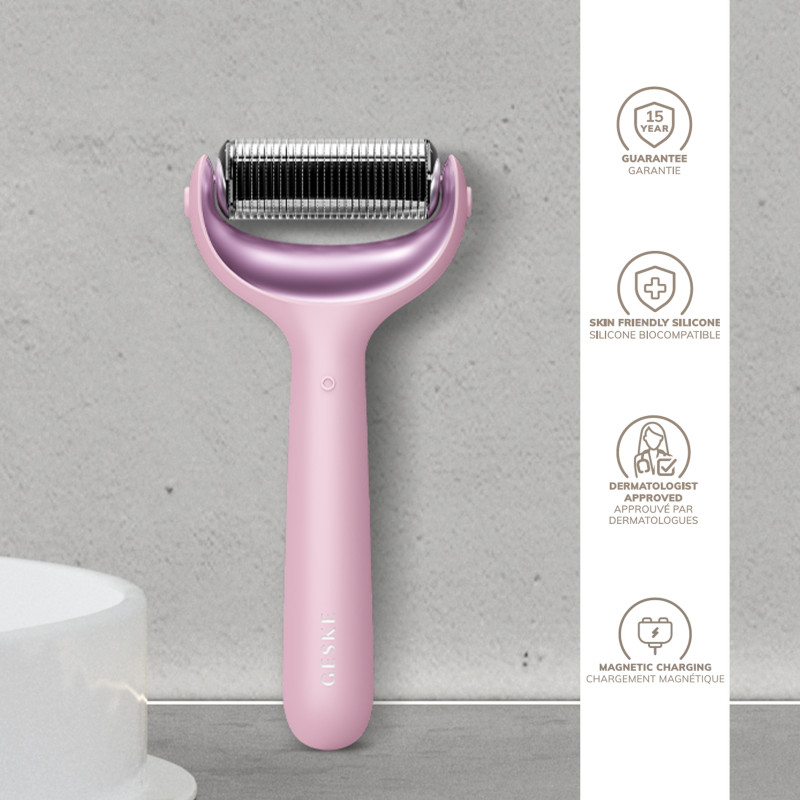 Ролер для голкової мезотерапії обличчя та тіла GESKE MicroNeedle Face&Body Roller pink