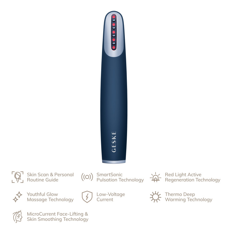 Пристрій для зміцнення і тонізації шкіри обличчя GESKE Skin Firming Wand 7 в 1 midnight