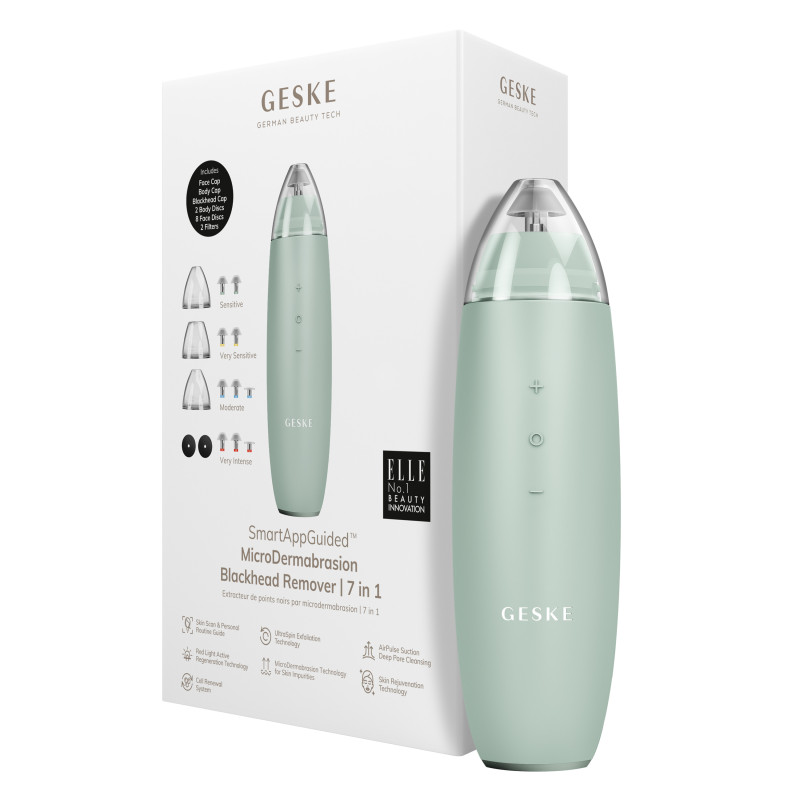 Мікродермабразійний пристрій для видалення чорних цяток GESKE MicroDermabrasion Blackhead Remover 7 в 1 green