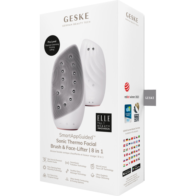 Очищувальна щітка для обличчя GESKE Sonic Thermo Facial Brush&Face-Lifter starlight