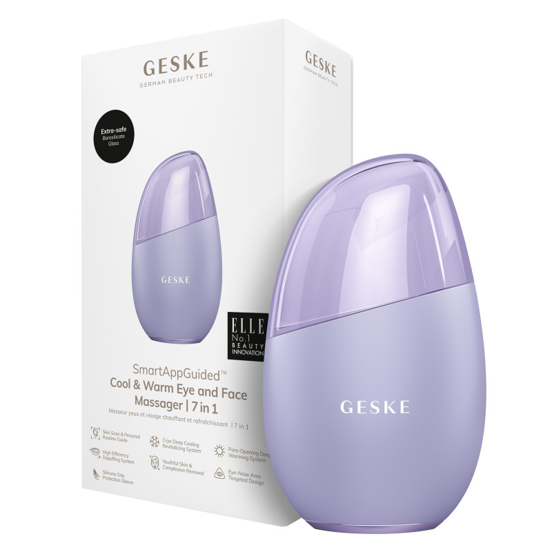 Масажер для обличчя GESKE Cool&Warm Eye and Face Massager 7 в 1 purple