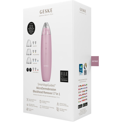 Мікродермабразійний пристрій для видалення чорних цяток GESKE MicroDermabrasion Blackhead Remover 7 в 1 pink