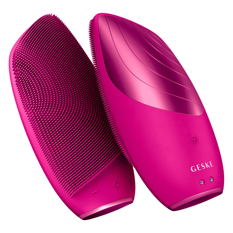 Електронна звукова термощітка для обличчя GESKE Sonic Thermo Facial Brush 6 в 1 magenta
