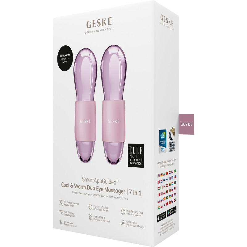 Подвійний масажер для очей GESKE Cool&Warm Duo Eye Massager 7 в 1 pink