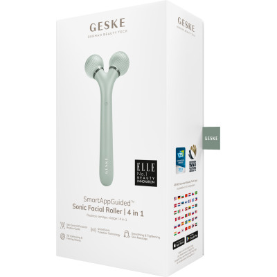 Електронний ультразвуковий ролик для обличчя GESKE Sonic Facial Roller 4 в 1 green