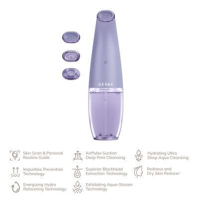 Очищуючий засіб для обличчя GESKE Aqua-Stream Face Cleanser 8 в 1 purple