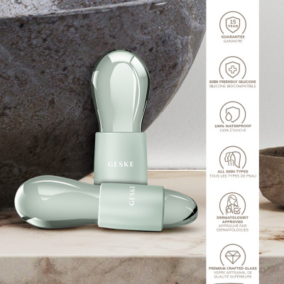 Подвійний масажер для очей GESKE Cool&Warm Duo Eye Massager 7 в 1 green