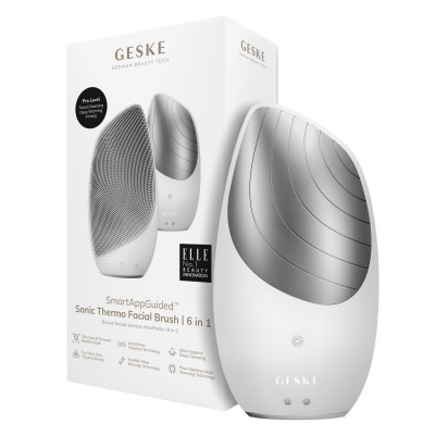 Електронна звукова термощітка для обличчя GESKE Sonic Thermo Facial Brush 6 в 1 white
