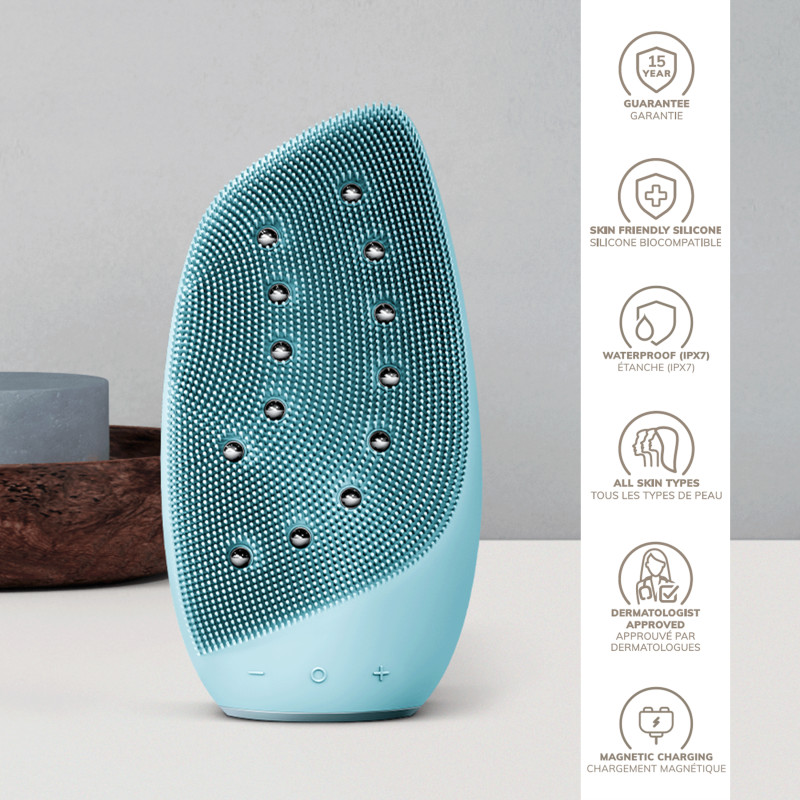 Очищувальна щітка для обличчя GESKE Sonic Thermo Facial Brush&Face-Lifter 8 в 1 turquoise
