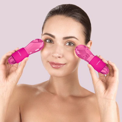 Подвійний масажер для очей GESKE Cool&Warm Duo Eye Massager 7 в 1 magenta