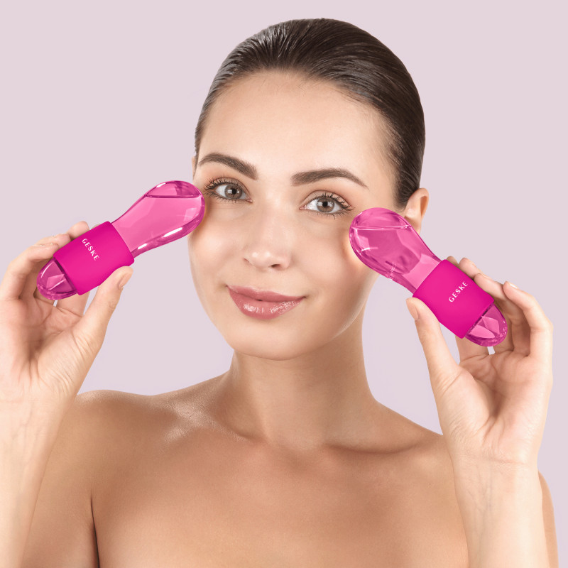 Подвійний масажер для очей GESKE Cool&Warm Duo Eye Massager 7 в 1 magenta