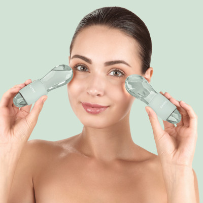 Подвійний масажер для очей GESKE Cool&Warm Duo Eye Massager 7 в 1 green