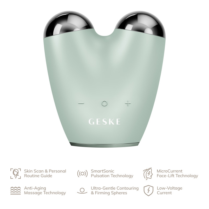 Мікрострумовий підтягувач обличчя GESKE MicroCurrent Face-Lifter green