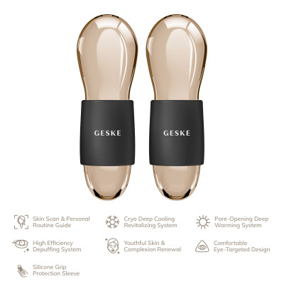 Подвійний масажер для очей GESKE Cool&Warm Duo Eye Massager 7 в 1 gray