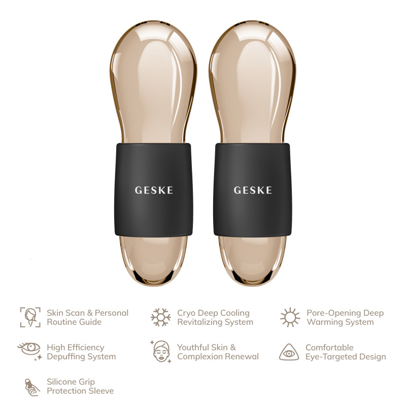 Подвійний масажер для очей GESKE Cool&Warm Duo Eye Massager 7 в 1 gray