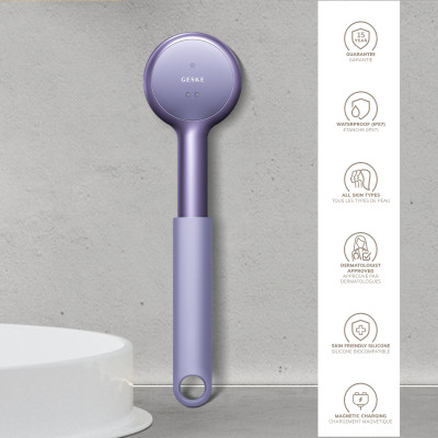 Звукова світлодіодна щітка для всього тіла GESKE Sonic LED Full-Body Brush&Intensive Exfoliator 9 в 1 purple