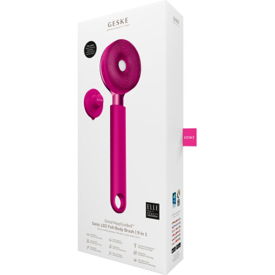 Звукова світлодіодна щітка для всього тіла GESKE Sonic LED Full-Body Brush&Intensive Exfoliator 9 в 1 magenta