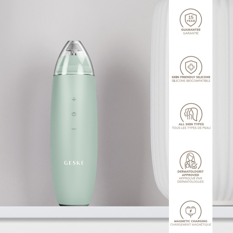 Мікродермабразійний пристрій для видалення чорних цяток GESKE MicroDermabrasion Blackhead Remover 7 в 1 green