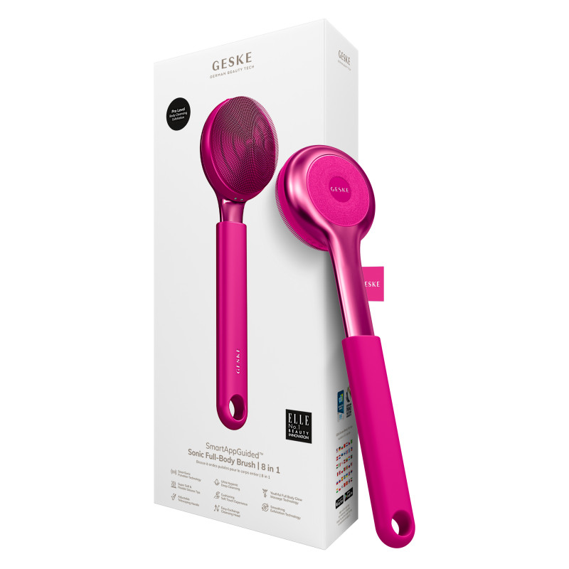 Ультразвукова щітка для всього тіла GESKE Sonic Full-Body Brush&Intensive Exfoliator 8 в 1 magenta