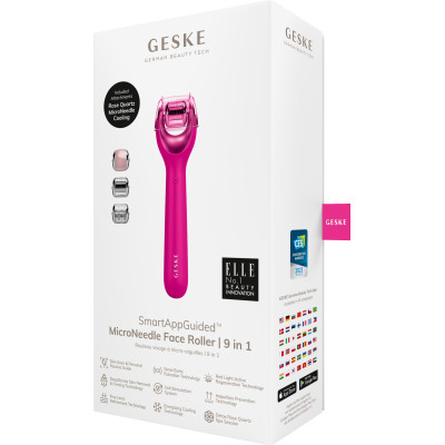 Електронний ролер для обличчя з мікроголками GESKE MicroNeedle Face Roller 9 в 1 magenta