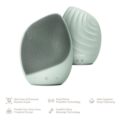 Електронна ультразвукова щітка для обличчя GESKE Sonic Facial Brush 5 в 1 green