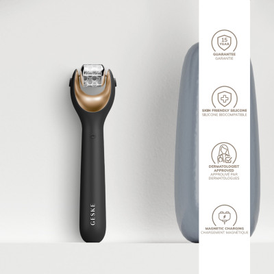 Електронний ролер для обличчя з мікроголками GESKE MicroNeedle Face Roller gray