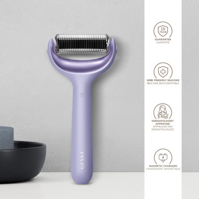 Електронний ролер для обличчя та тіла з мікроголками GESKE MicroNeedle Face&Body Roller 8 в 1 purple