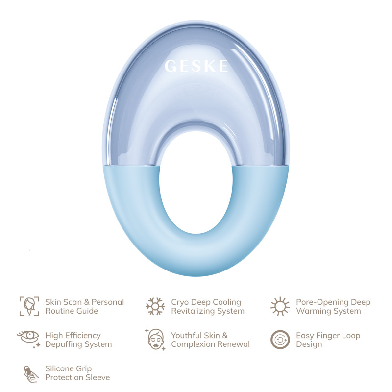 Масажер для очей GESKE Cool&Warm Eye Massager 7 в 1 aquamarine